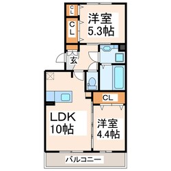 府内古閑 徒歩6分 3階の物件間取画像